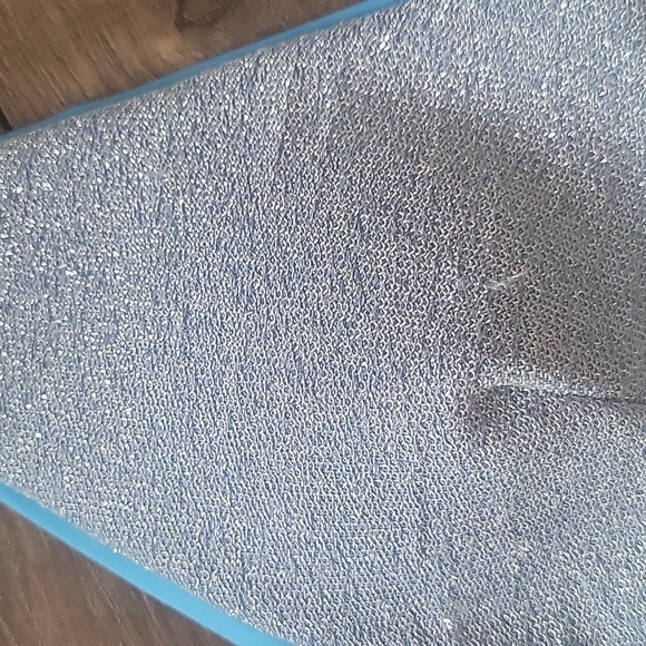 Triangle Blue Silver Glitter Bikini Top, Size Small - Picture 2 of 4